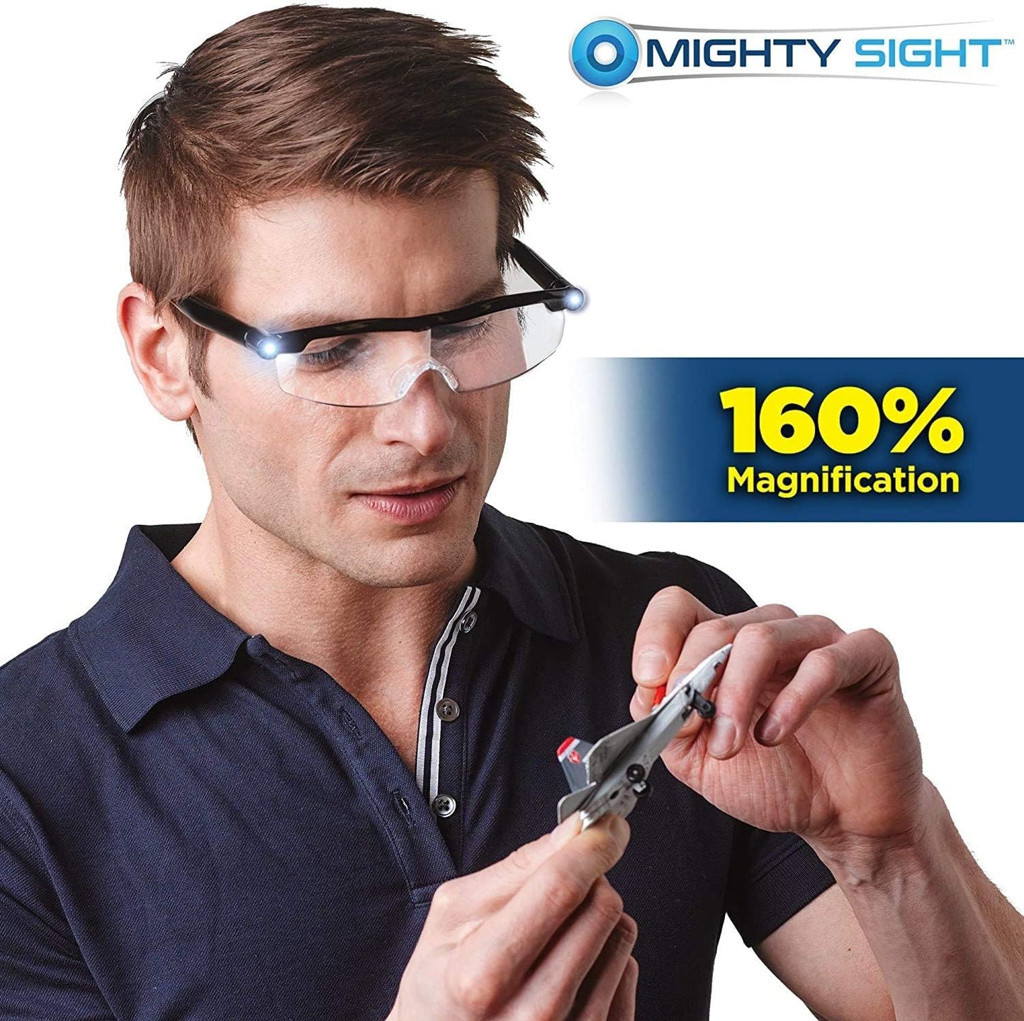 GAFAS DE AUMENTO CON LUZ LED RECARGABLES MIGTHY SIGHT 100% ORIGINALES