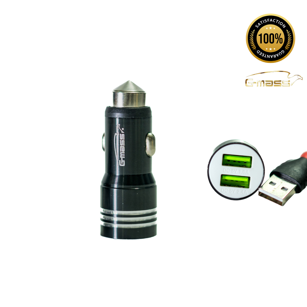 CARGADOR CARRO 2.4 AMP DOBLE ENTRADA CARGA RAPIDA TIPO C