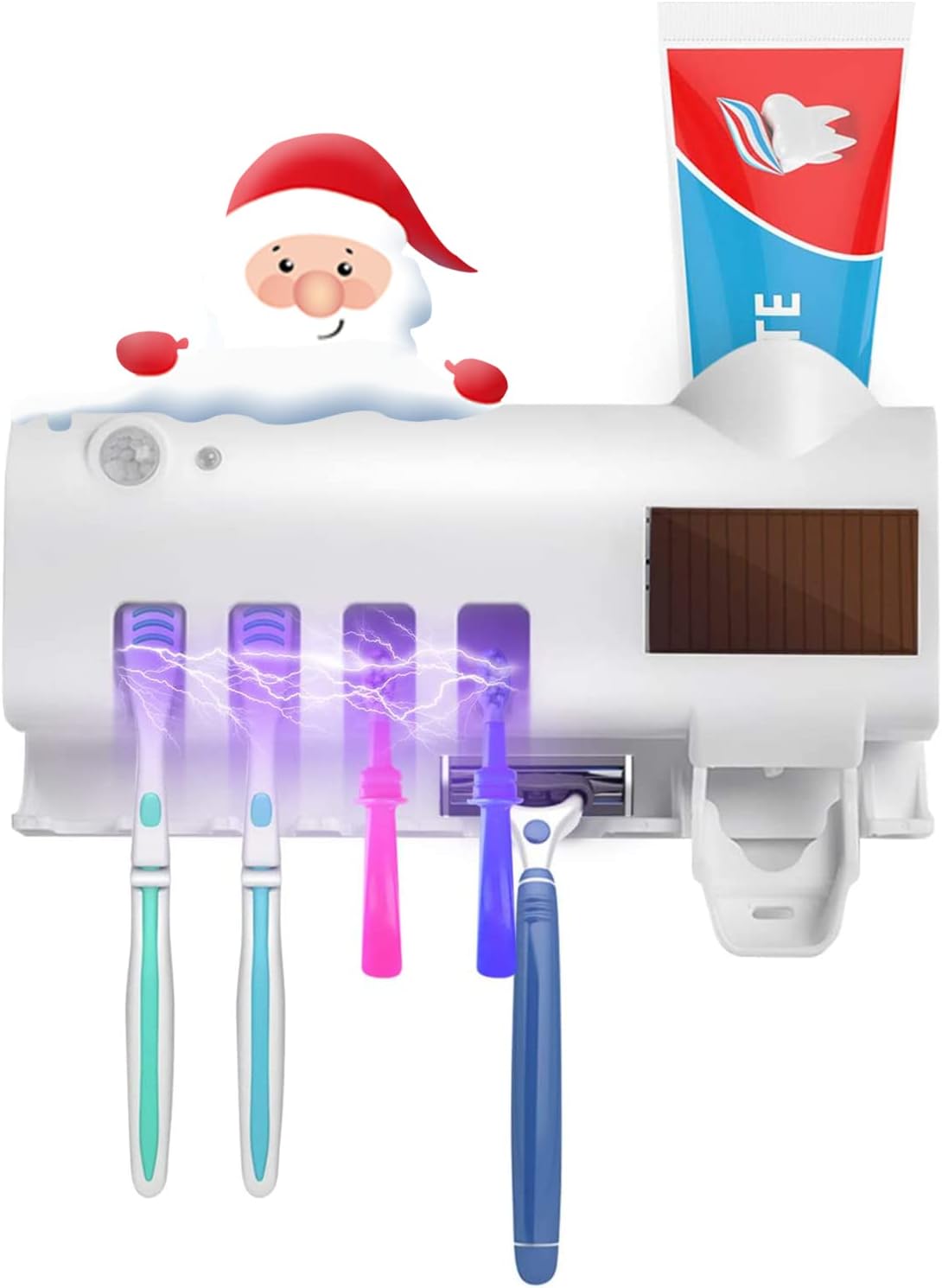 PORTA CEPILLO DISPENSADOR DE CREMA DENTAL CON ESTERILIZADOR  UV