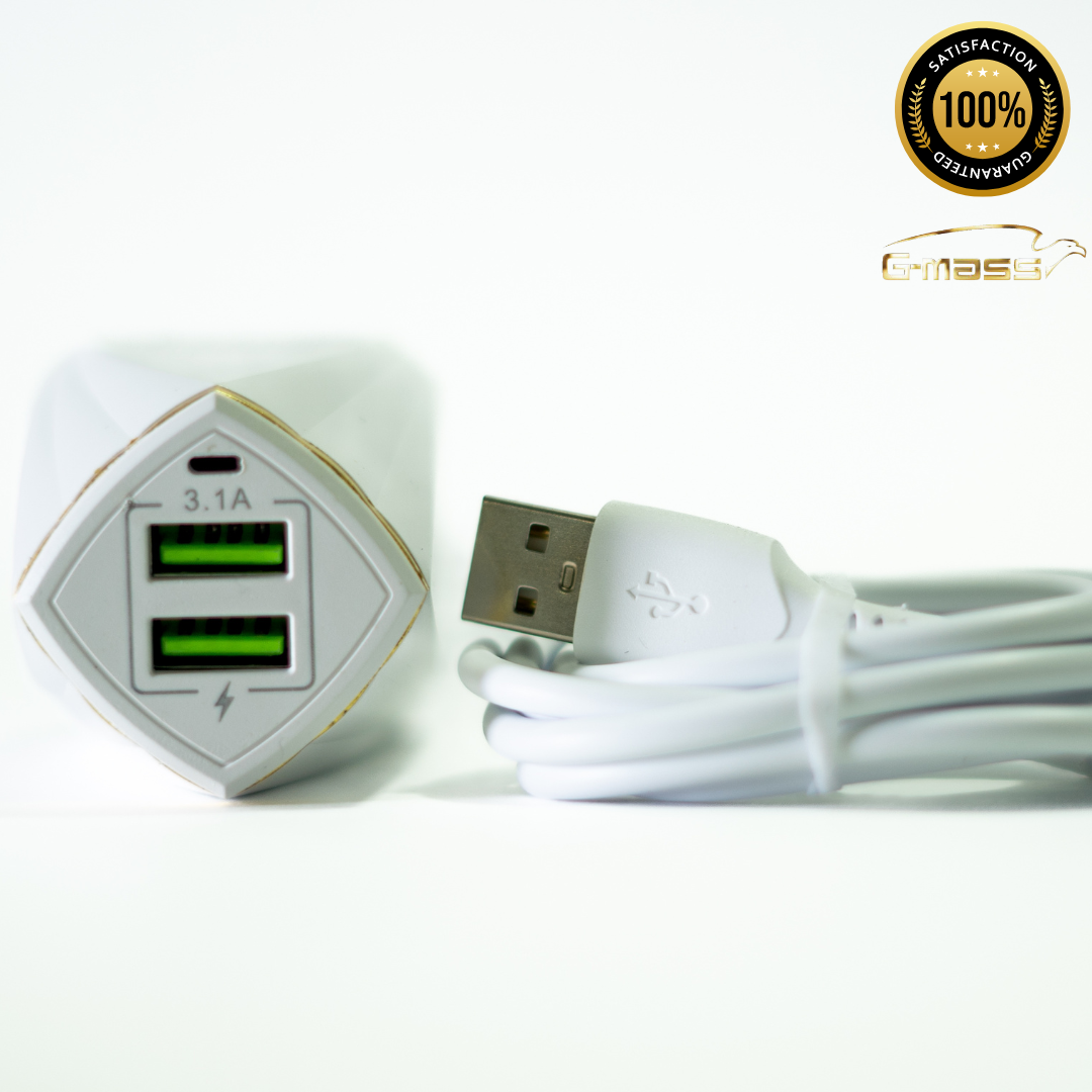 CARGADOR G-MASS TIPO V8 2.4 AMP 18 WATTS DOBLE PUERTO
